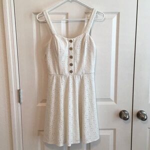 BCX Ivory Eyelet Button-Front Top